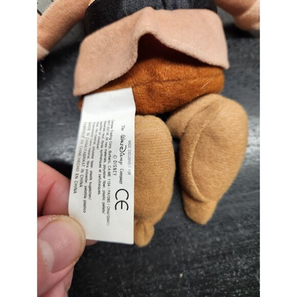 Disney Snow White Sneezy Dwarf Plush Toy 8" Brown & Yellow Soft Fuzzy - Picture 9 of 11